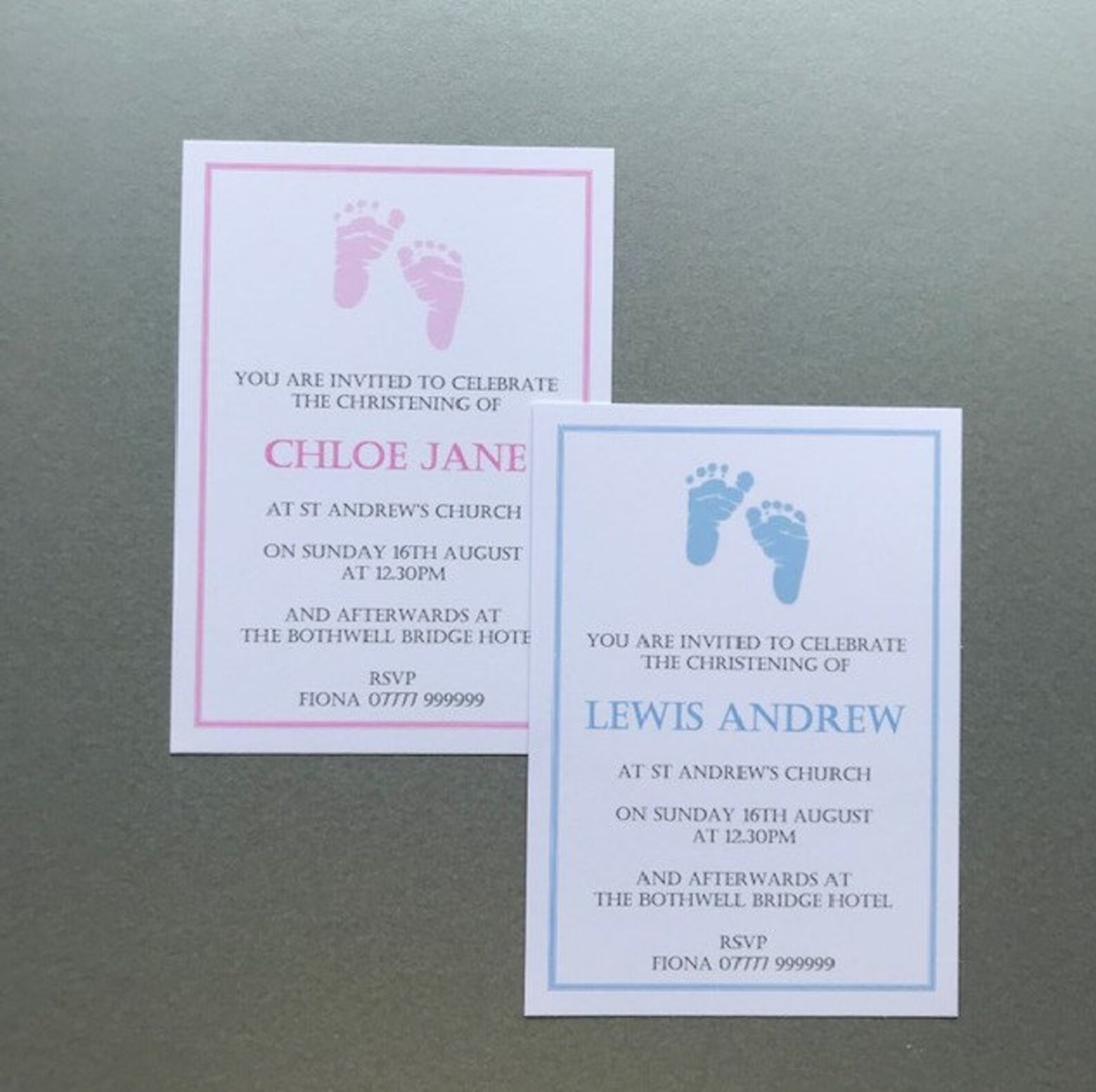 Printed Christening Invitations Personalised Envelopes Etsy