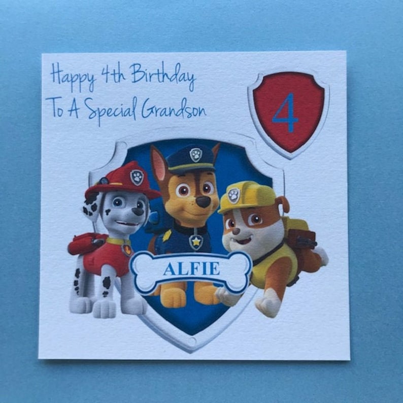 Personalised Paw Patrol Birthday Card 1st 2nd 3rd 4th 5th | Etsy