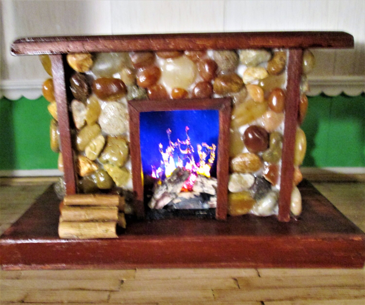 112 Dollhouse fireplace, stone fireplace, miniature fireplace, unique