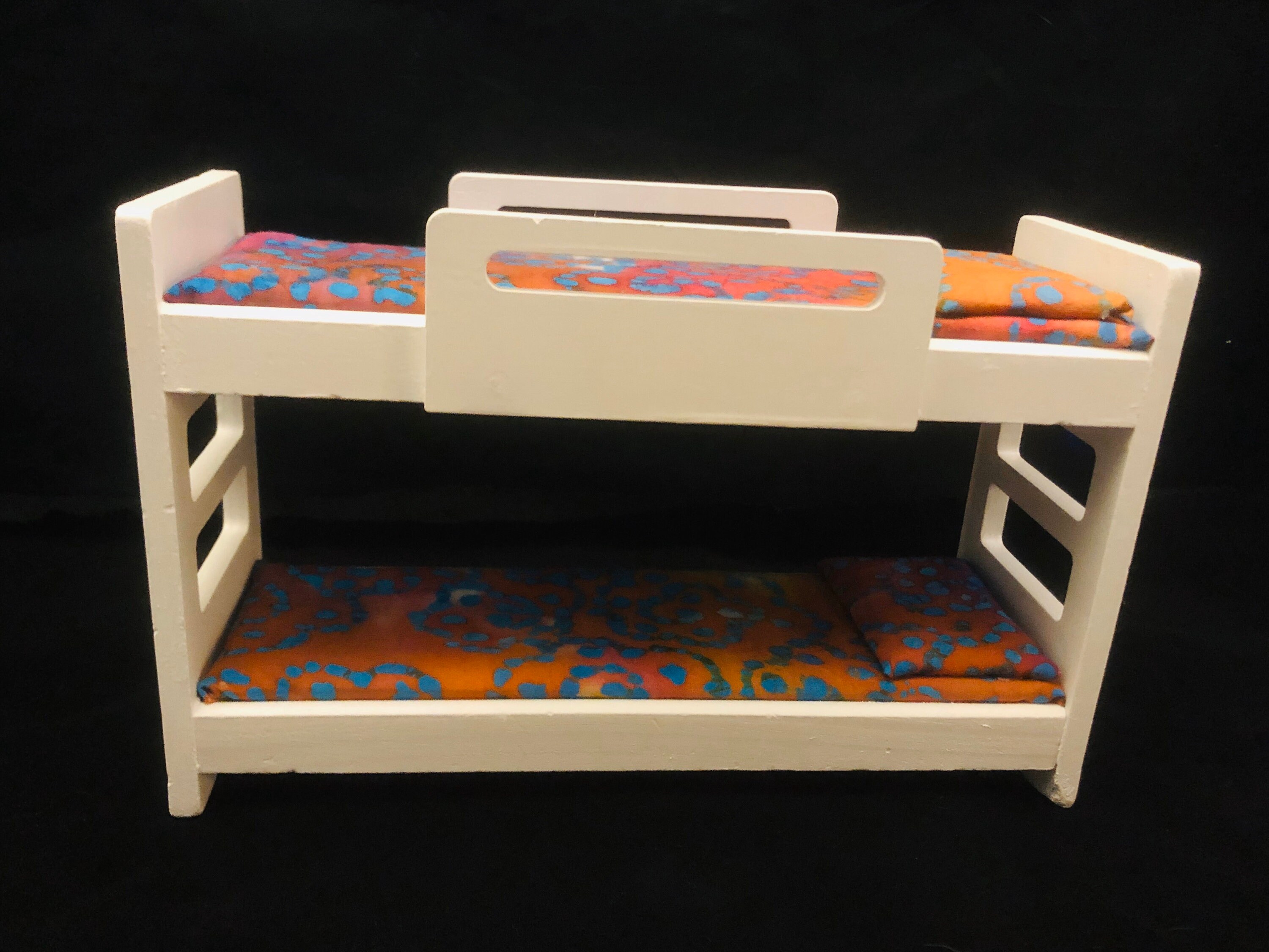 16 Dollhouse bunk bed, miniature bunk bed, peace sign bunk bed