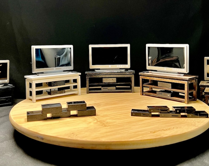 Entertainment center with DVD player and Xbox. 1:12 scale