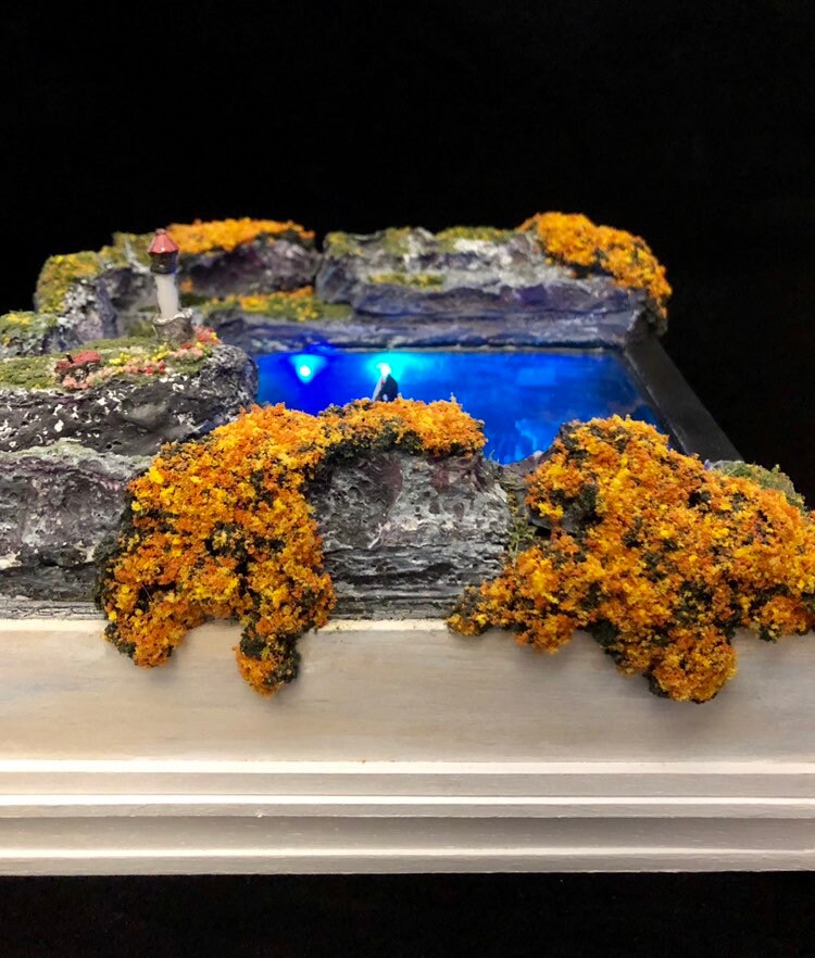 Miniature Sculpture with working lights Diorama Light house Etsy