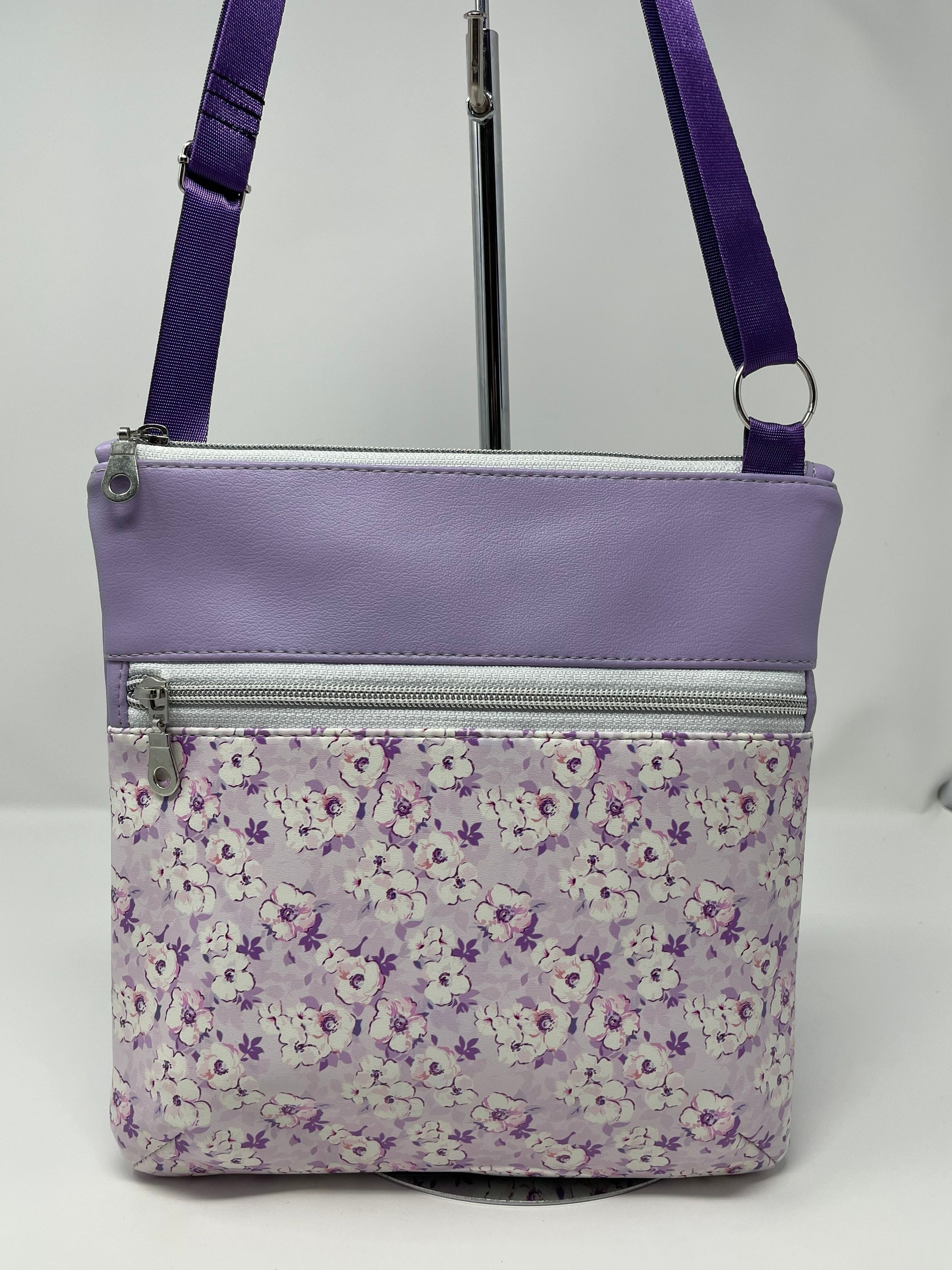 Quilted Lavender Dual Strap Crossbody Bag