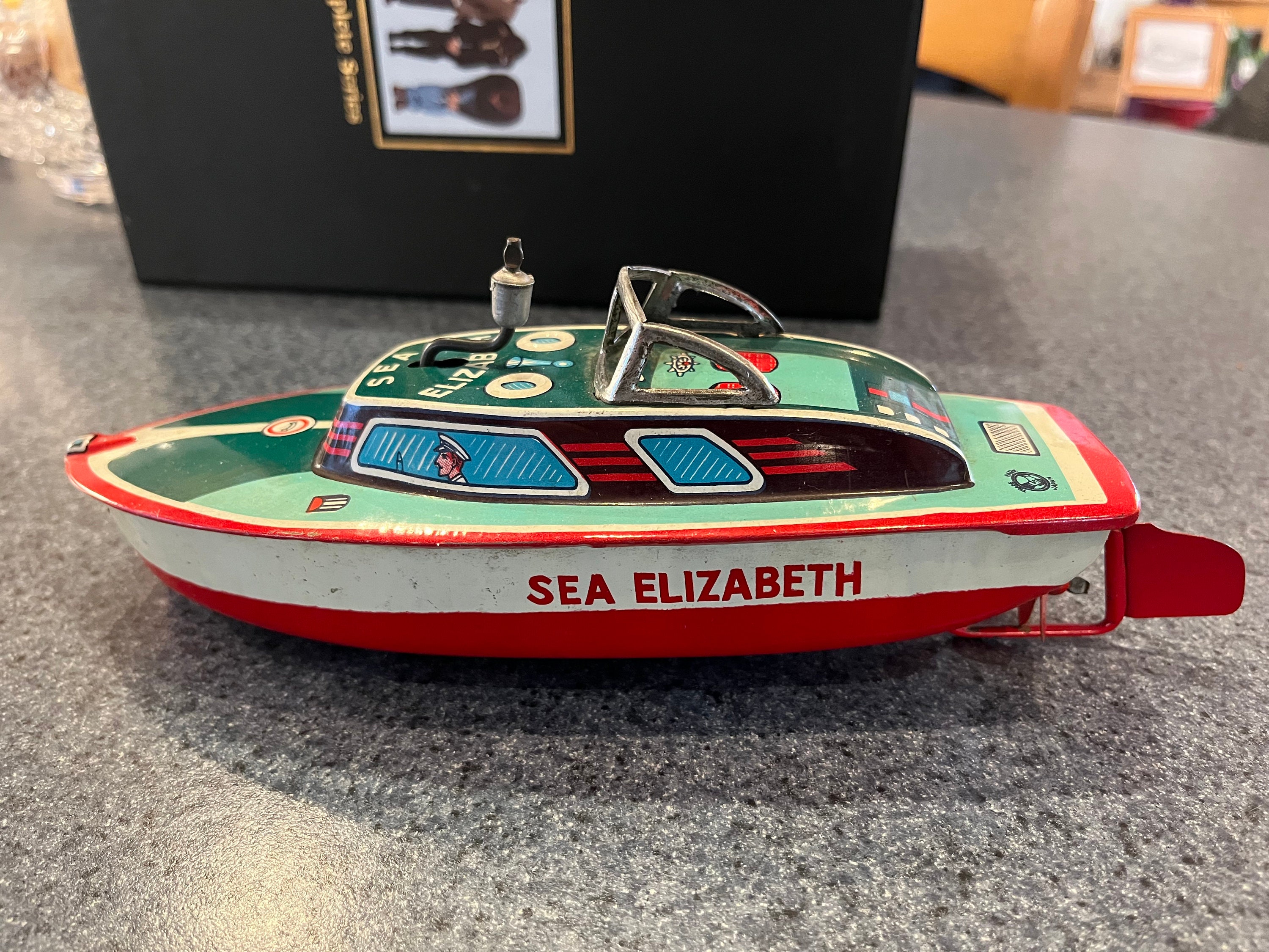 Vintage Olson Radio Co Outboard Boat Toy Motor, Model Boats, Miniatures,  Japan, Akron OH, Boat Racing, Metal, Langcraft, Lafayette, KO 