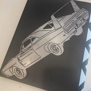 Dodge Daytona metal sculpture cutout