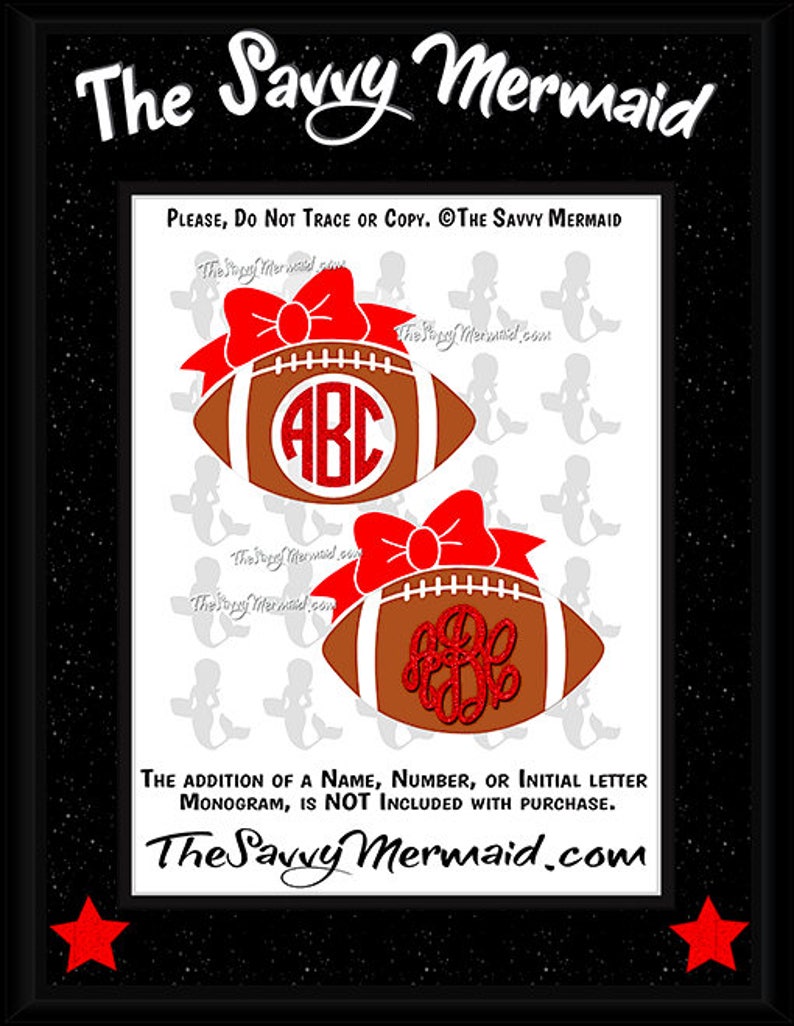 Download Clip Art Football Svg Dxf Cut File Football Monogram Svg Football Bow Svg Vinyl Football Shirt Svg File For Shirt Cricut Football Silhouette Art Collectibles