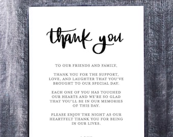 Personalized Wedding Thank You Cards: Reception Place Cards