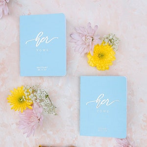 Same Sex Vow Books, LGBTQ Wedding Vow Book Set, His and Her Vow Books Calligraphy, Vow Book Personalized Rustic Custom Vow Books for Wedding