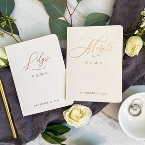 Vow Books, Wedding Vow Book Set, His and Her Vow Books Calligraphy, Vow Book Personalized Rustic, Custom Vow Books for Wedding, Vows Booklet
