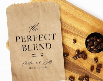 The Perfect Blend Coffee Wedding Favor Bags, Bridal Shower Favors, Coffee Favor Bags, Coffee Bar Bags, Personalized Wedding Favors