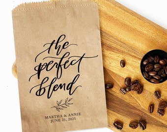 The Perfect Blend Personalized Coffee Bags Wedding Favor Bags Personalized Tea Favor Bags Personalized Wedding Favor Bags Custom Favor Bags