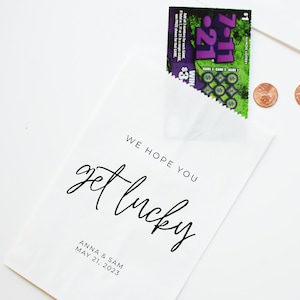 We Hope you Get Lucky | Scratch Ticket Wedding Favor Bags - Lotto Ticket Bags - Lottery Ticket Holders Lottery Tickets Wedding