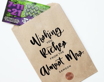 Wishing you Riches from the Almost Mrs | Bridal Shower Favors - Wedding Shower Lotto Bags, Donut Favors, Cookie Favors, Bridal Shower Favors