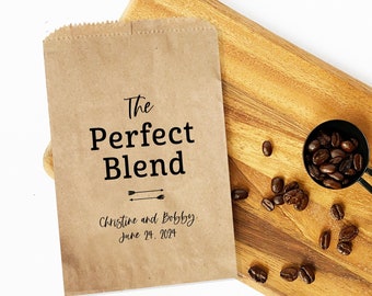 The Perfect Blend Personalized Coffee Bags Wedding Favor Bags Personalized Tea Favor Bags Personalized Wedding Favor Bags Custom Favor Bags