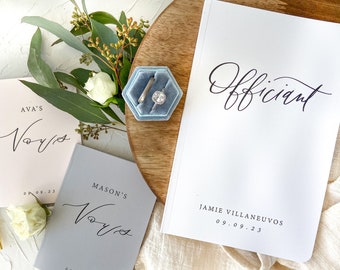 Complete Set of 1 officiant book + 2 vow books