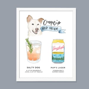 CUSTOM Pet Signature Drinks Wedding Sign for Bar Signature Drink Sign with Dog Signature Cocktail Sign with Pet his and hers pet sign image 1