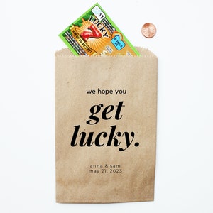 We Hope you Get Lucky | Scratch Ticket Wedding Favor Bags - Lotto Ticket Bags - Lottery Ticket Holders Lottery Tickets Wedding