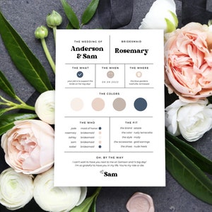 Bridesmaid Proposal Card Template: Modern Infographic (Digital Download)