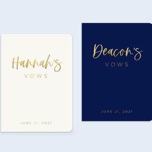 SET OF TWO Vow Books, Wedding Vow Book Set, His and Her Vow Books Calligraphy, Vow Book Personalized Vow Books for Wedding, Vows Booklet