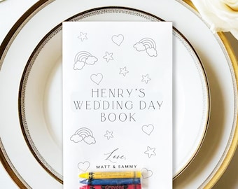 Personalized Wedding Coloring Book for Kids: Custom Activity Book with Crayons