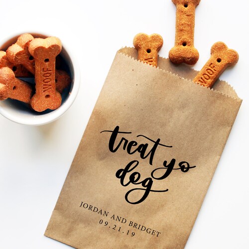 Dog Treat Favor Bag Wedding Favor Bags Personalized Etsy