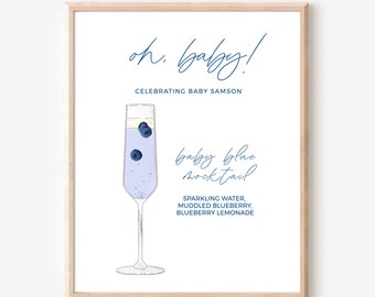 CUSTOM Baby Shower Drink Sign Printable Signature Drink Sign | Editable PDF Party Cocktail Sign | Custom Drink Sign Baby Shower Mimosa Bar