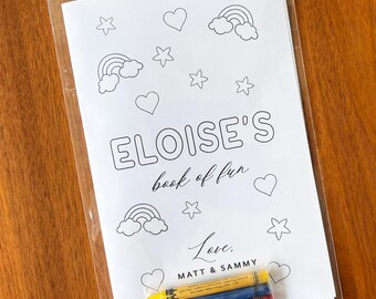 Personalized Wedding Coloring Book for Kids: Custom Activity Book with Crayons