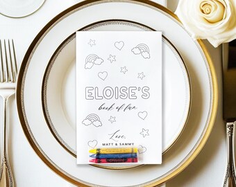 Coloring Book for Kids, Wedding Activity Book , Reception Table Favor, Personalized Children's, Wedding Activity Book Party Favor for Kids