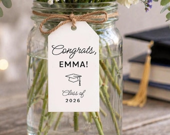 Girl/Guy Graduation Centerpiece Tags - Inspirational Graduation Tags - High School Graduation Decorations - 7 PRINTED Custom Quote Tags