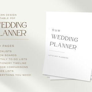 PDF Wedding Planner Printable Wedding Planner, Wedding Planner Digital, Modern Wedding Planning Book, Wedding Planner Instant Download