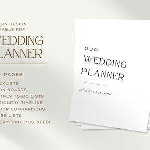 PDF Wedding Planner Printable Wedding Planner, Wedding Planner Digital, Modern Wedding Planning Book, Wedding Planner Instant Download