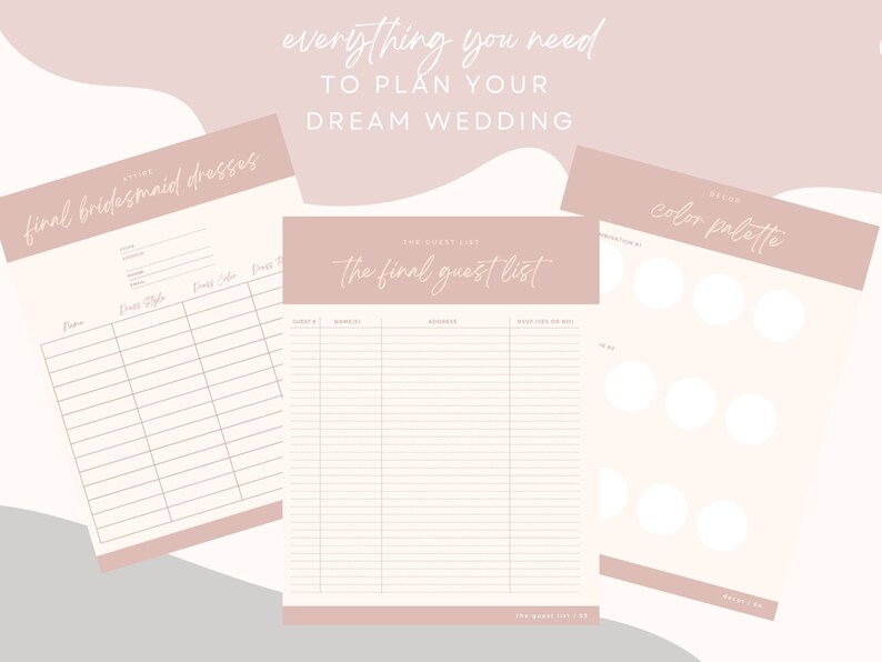 PDF Wedding Planner Printable Printable Wedding Planner - Etsy