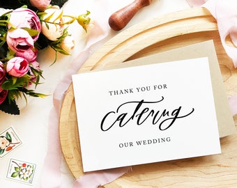 Thank you for Catering our Wedding - Card for Wedding Caterer - Wedding Card, Wedding Thank You Cards, Wedding Food Card