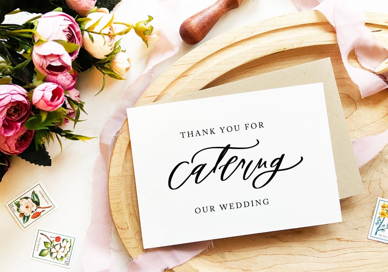 Thank You for Catering Our Wedding Card for Wedding Caterer Etsy