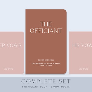 Complete Set of 1 officiant book + 2 vow books