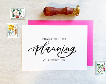 Thank you for Planning our Wedding - Card for Wedding Planner - Wedding Planner Card, Wedding Thank You Cards, Wedding Organizer Card