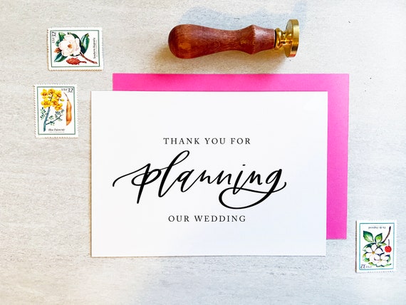 Thank you for Planning our Wedding - Card for Wedding Planner - Wedding Planner Card, Wedding Thank You Cards, Wedding Organizer Card