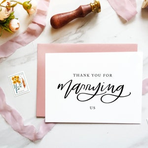 Thank you for Marrying Us - Wedding Card to Officiant, Wedding Day Card, Wedding Cards, Minister, Judge, Pastor, Priest, Thank You Cards