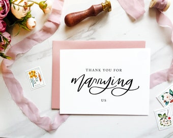 Thank you for Marrying Us - Wedding Card to Officiant, Wedding Day Card, Wedding Cards, Minister, Judge, Pastor, Priest, Thank You Cards
