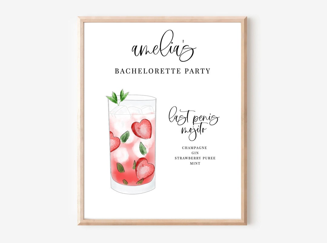 CUSTOM Bachelorette Drink Sign Printable Signature Drink Sign PDF Party custom-bachelorette-drink-sign-printable-signature-drink-sign-pdf-party