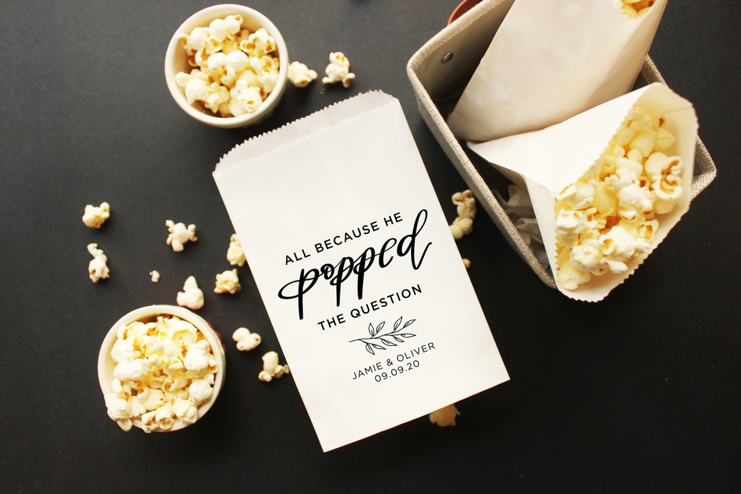 He Popped the Question Popcorn Bags Wedding Favor Bag Etsy