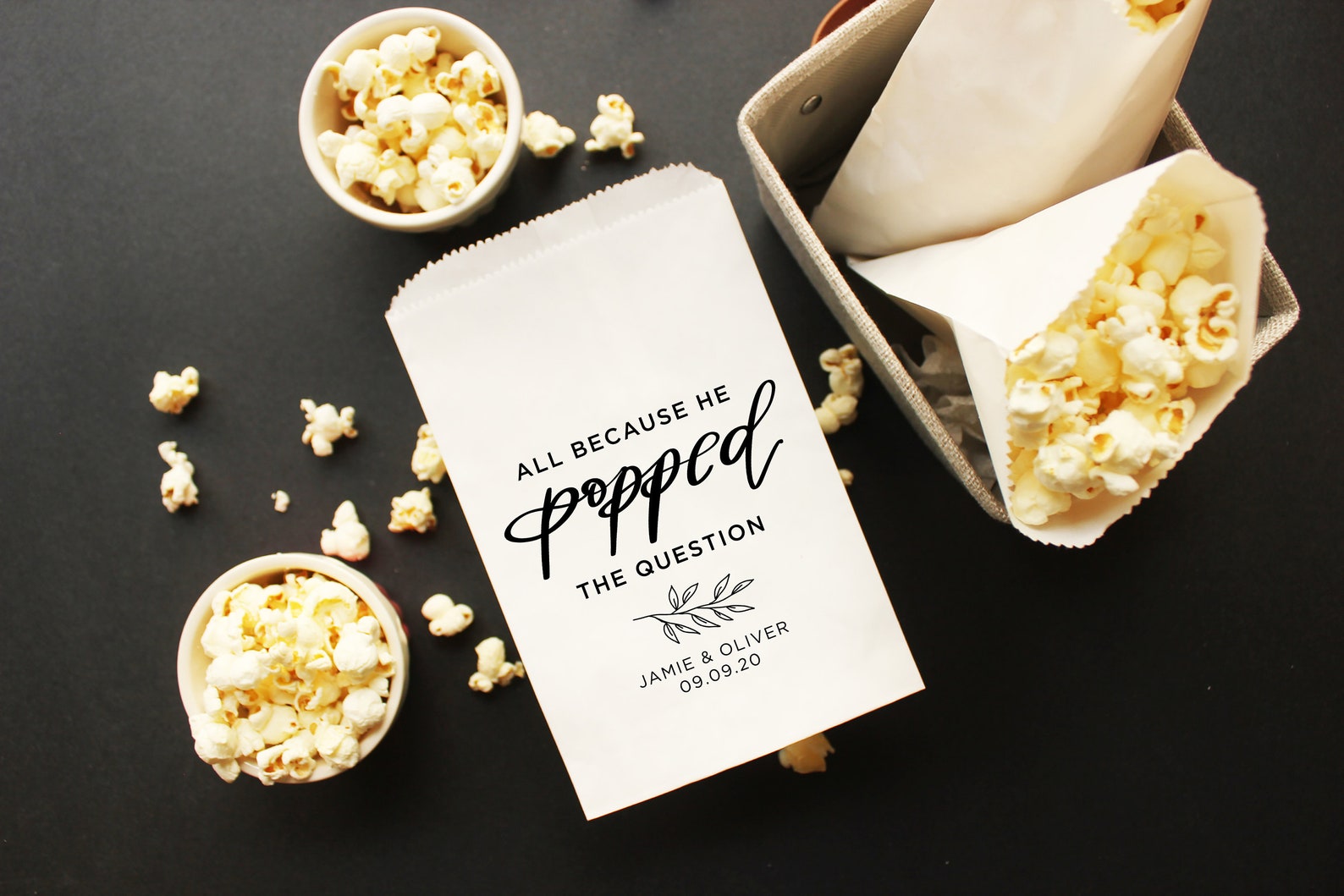 He Popped the Question Popcorn Bags Wedding Favor Bag Etsy