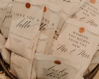 Wishing you Riches From the New Mr And Mrs Favor Bags Scratch Ticket Wedding Favor Bags - Lotto Ticket Bags - Lottery Ticket Wedding