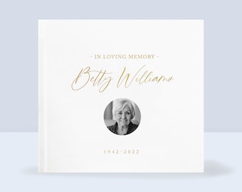 Funeral Guestbook | Remembrance Guest Book | Memorial Guest Book for Funeral | Personalized Funeral Guest Book and Memory