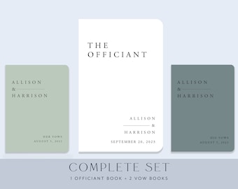 Complete Set of 1 officiant book + 2 vow books