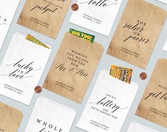 Personalized Wedding Favor Bags: Scratch Ticket Lotto Bags