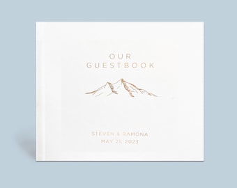 Wedding Guest Book | Rustic Wedding | Colorado, Montana, Utah, Washington Wedding | Mountain Photo Booth | Gold Foil |