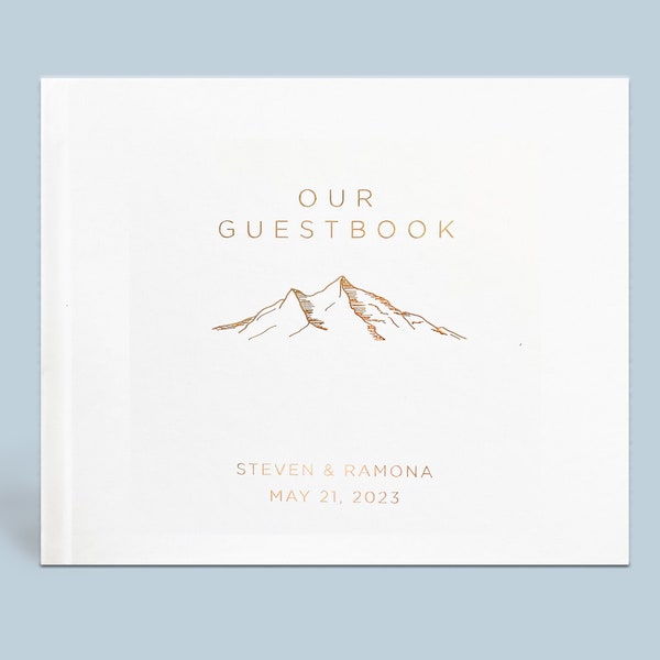 Wedding Guest Book | Rustic Wedding | Colorado, Montana, Utah, Washington Wedding | Mountain Photo Booth | Gold Foil |