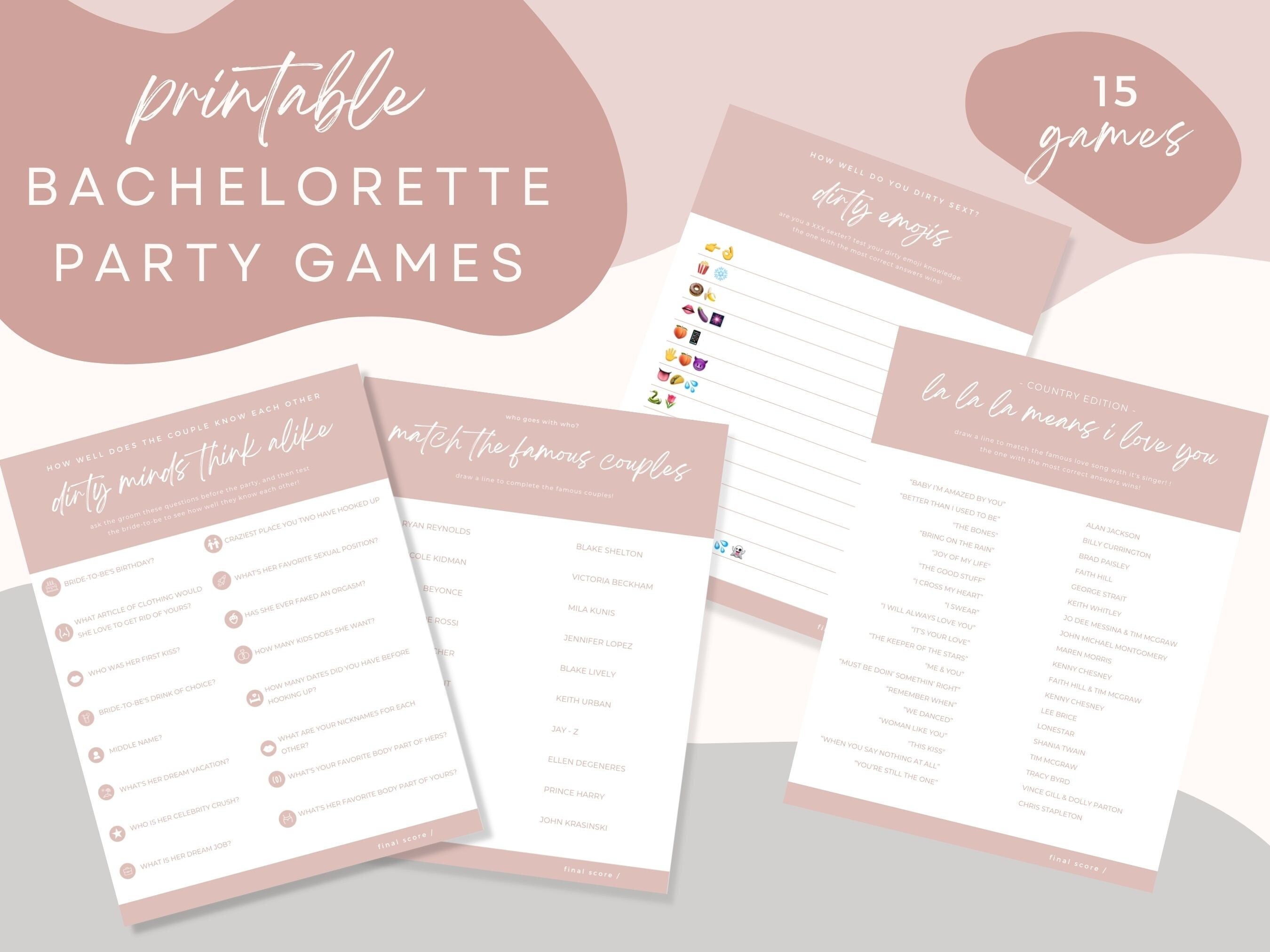 Bachelorette Party Game Pack Bundle 15 Games Minimalist - Etsy Israel