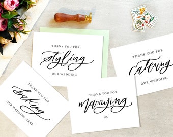 Wedding Vendor Thank You Cards, Thank You Card for Photographer, Wedding Planner Thank You, Florist Thank You Card, Officiant Thank You